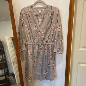Loft Outlet Cherry Blossom Draw String Dress